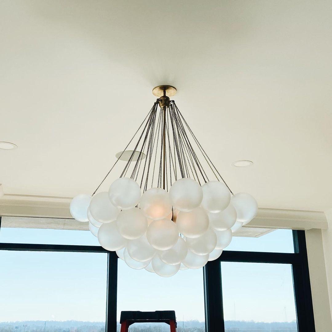 Minimalist Clustered Spherical Chandelier Fixture