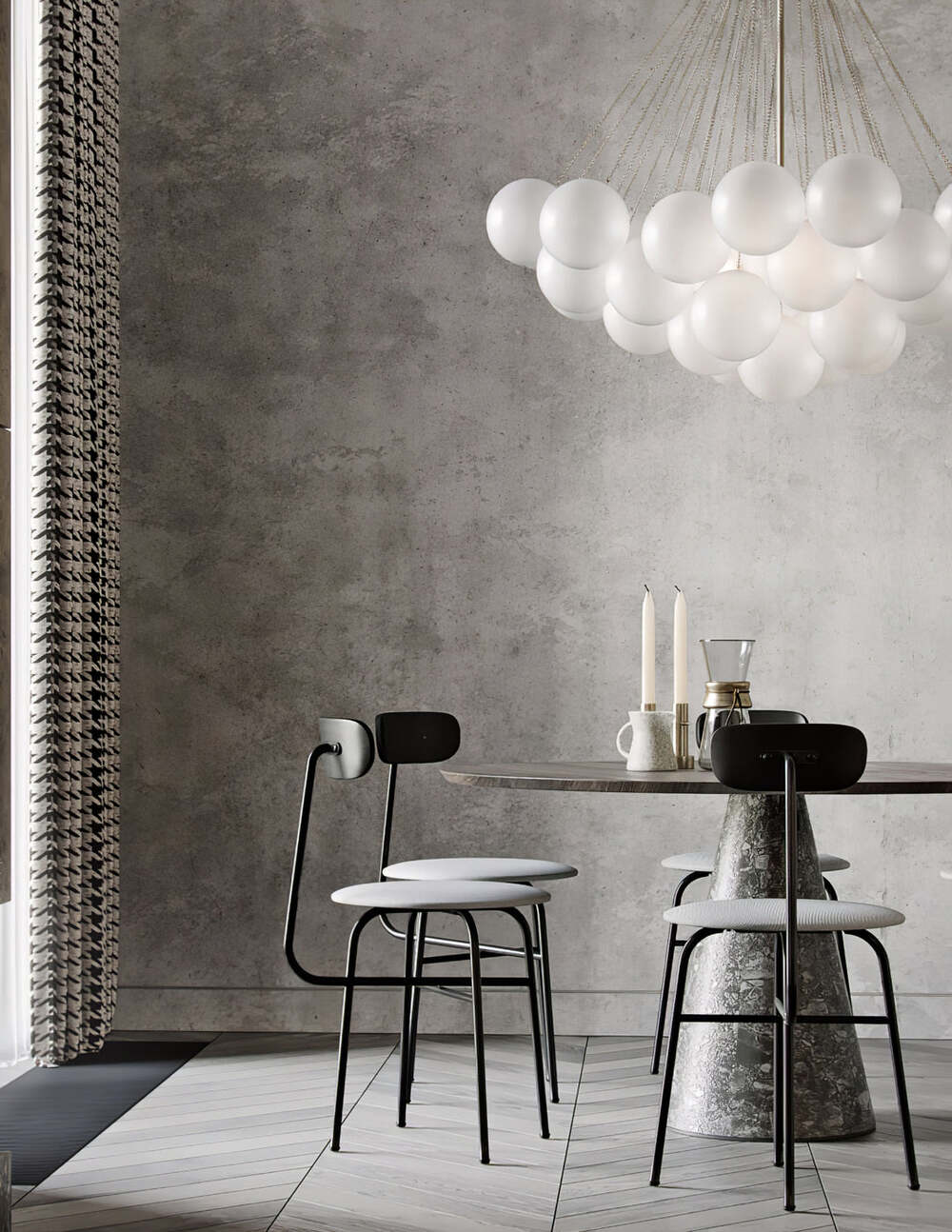 Minimalist Clustered Spherical Chandelier Fixture