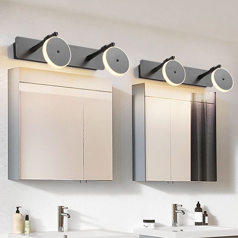 Contemporary Wall Lamp, Three-Light Vanity Design