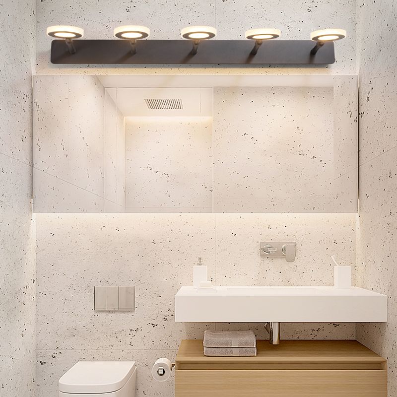 Contemporary Wall Lamp, Three-Light Vanity Design