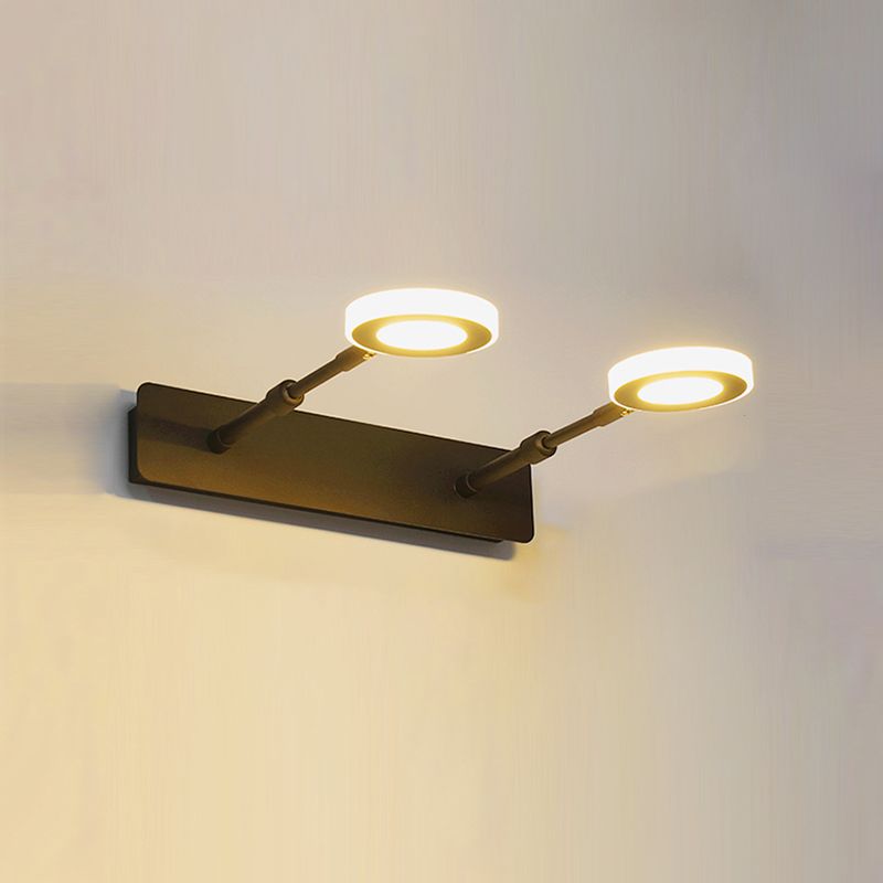 Contemporary Wall Lamp, Three-Light Vanity Design