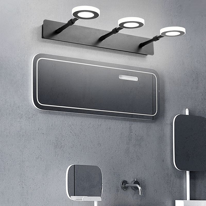 Contemporary Wall Lamp, Three-Light Vanity Design