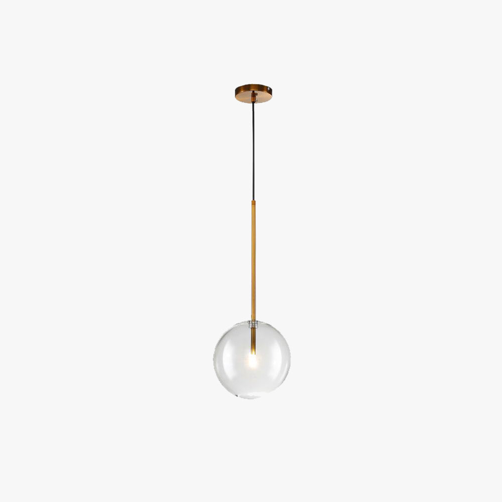 Gold Bubble Pendant Light & Clear Glass Shade