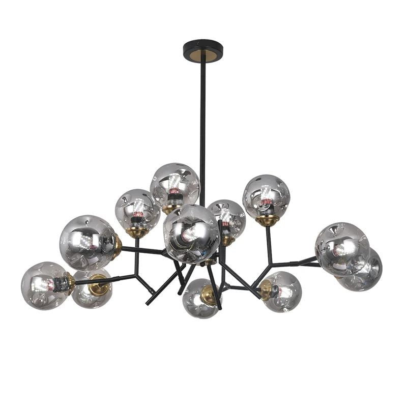 Mid-Century Chandelier & Smoked Gray Accents