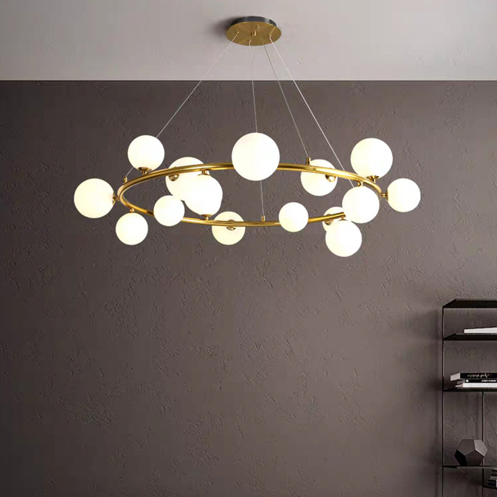 Mid-Century Modern Chandelier with Globe Shades