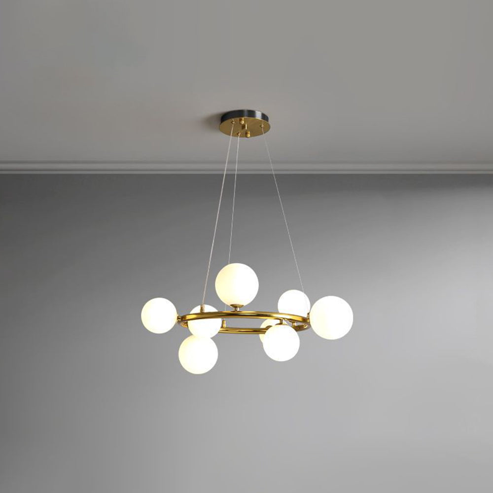 Mid-Century Modern Chandelier with Globe Shades