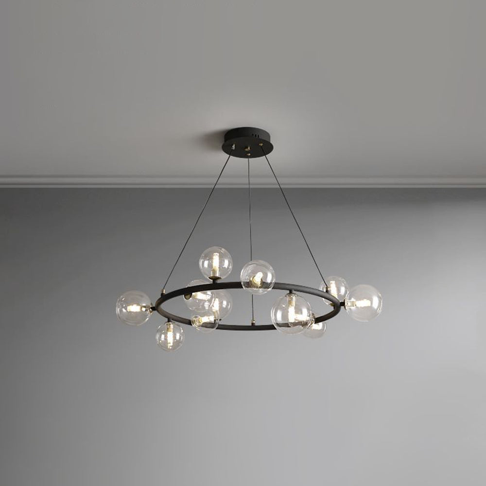 Mid-Century Modern Chandelier with Globe Shades