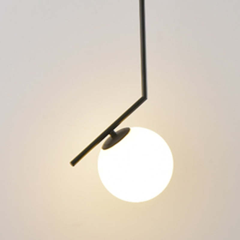 Mid-Century Modern Pendant Light - Black & Glass