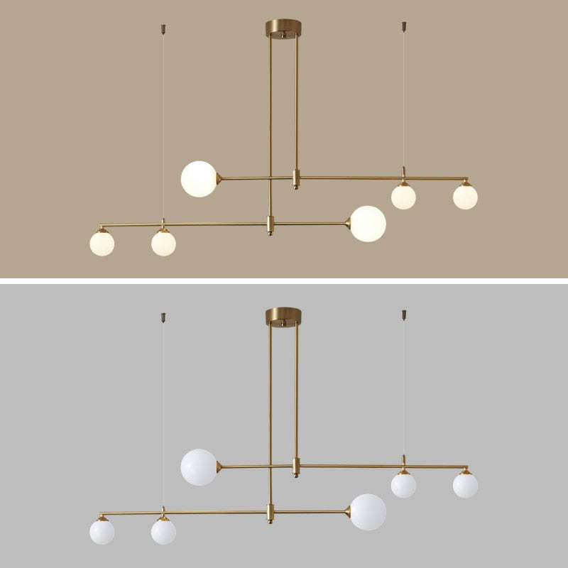 Mid-Century Pendant Light with Gold Finish