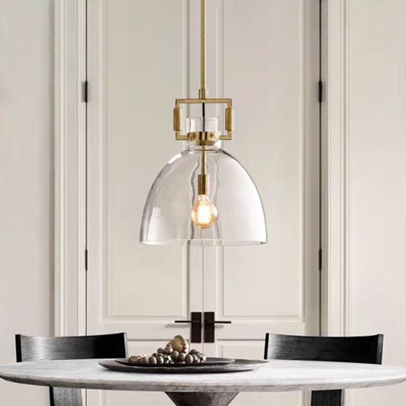 Minimalist Brass Pendant Light with Spherical Shade