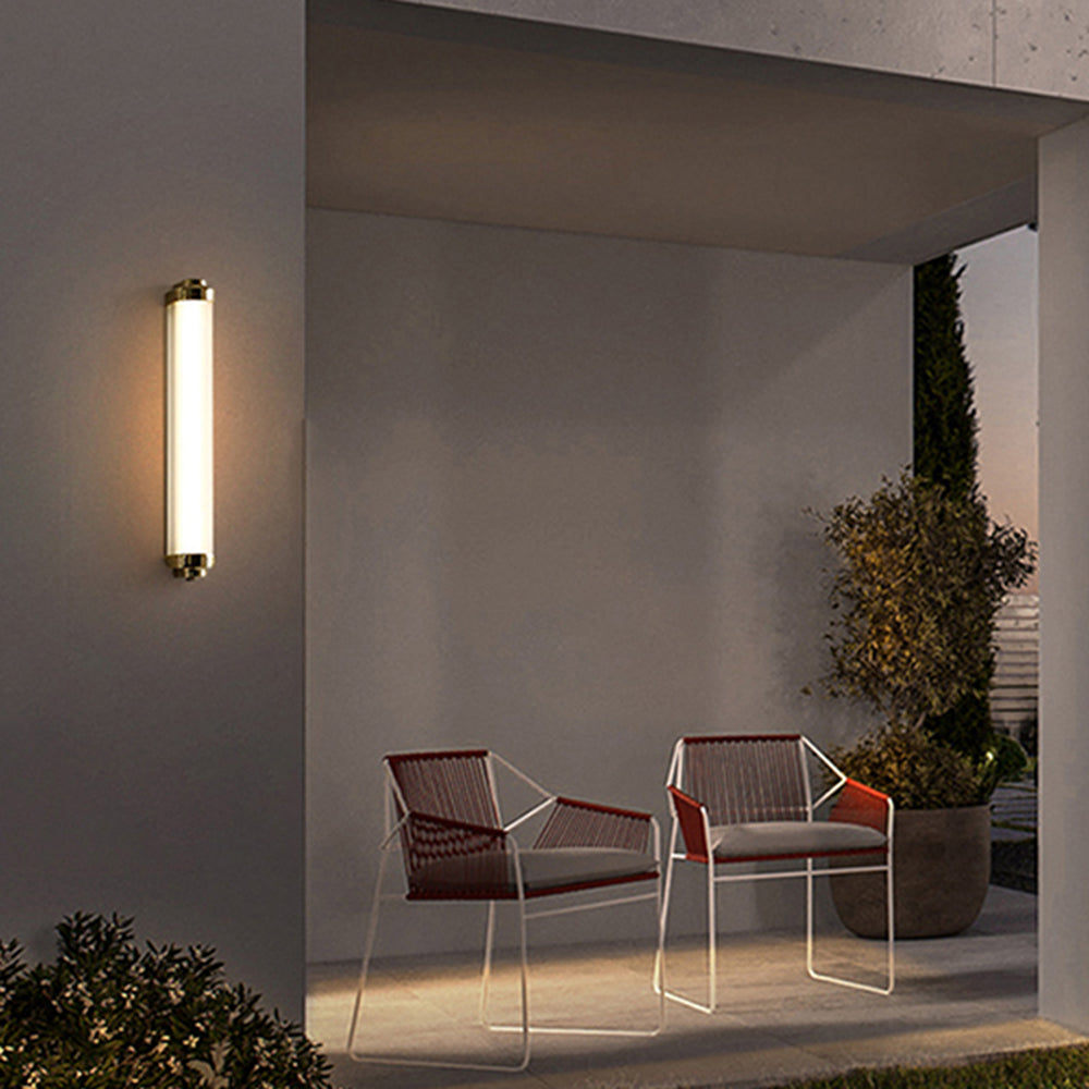Minimalist Cylindrical Outdoor Wall Lamp for Patios and Porches