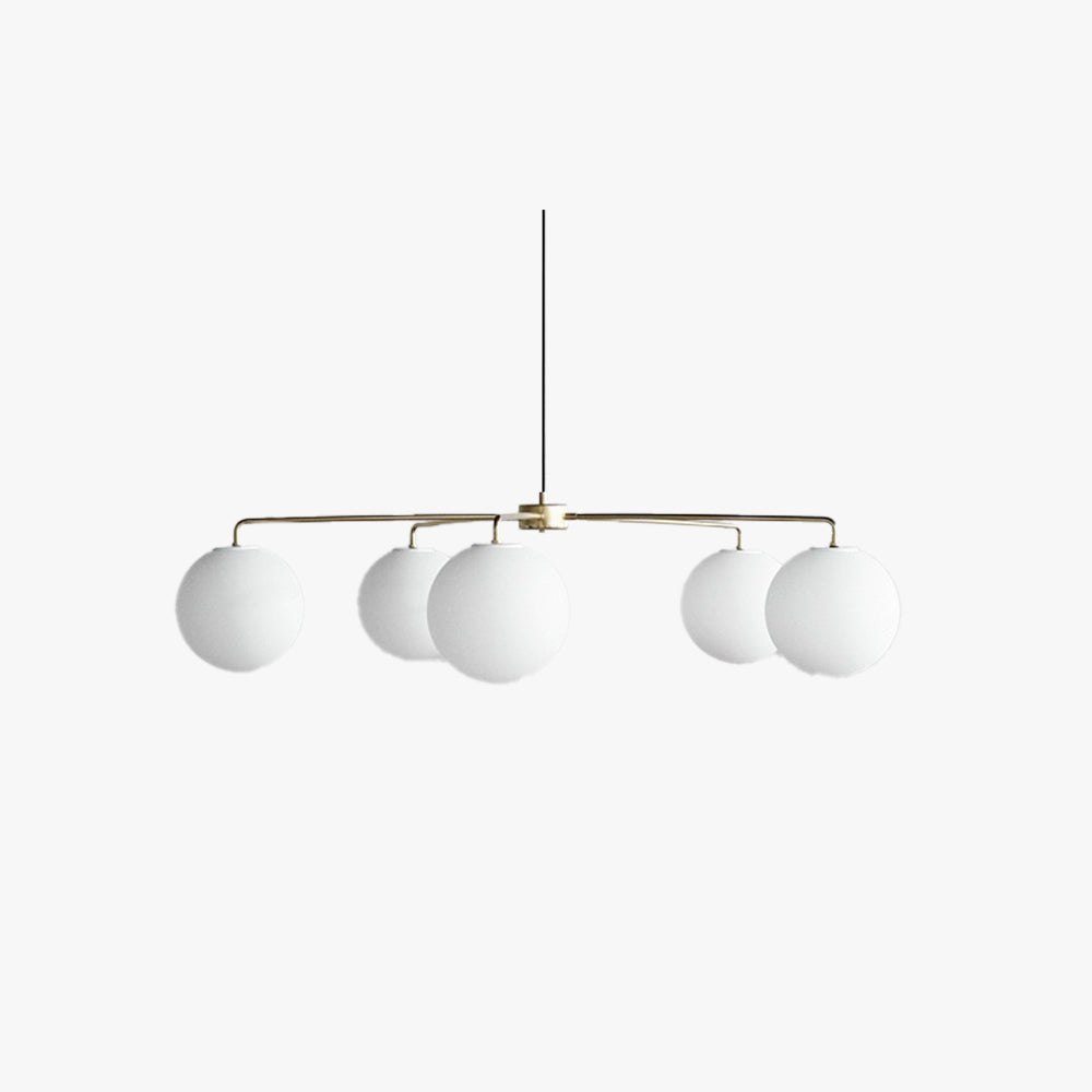 Mid-Century Modern Chandelier, Sleek Metal Finish