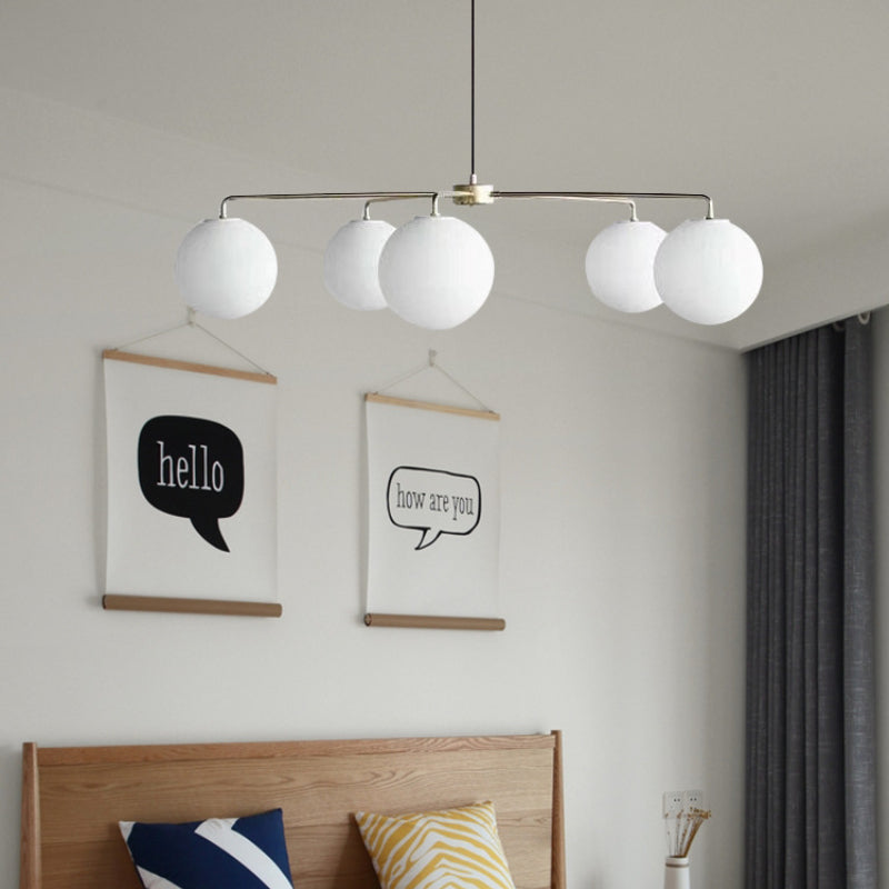 Mid-Century Modern Chandelier, Sleek Metal Finish