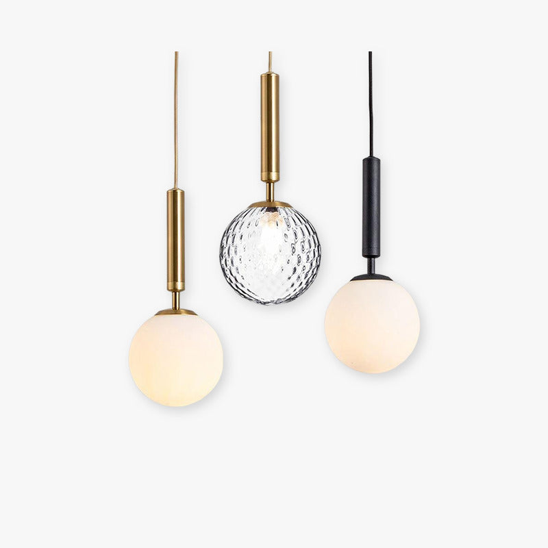 Minimalist Pendant Light with Spherical Glass Shade