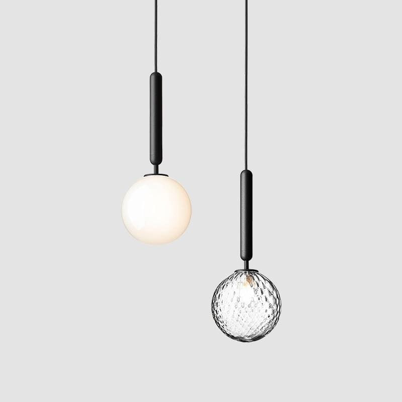 Minimalist Pendant Light with Spherical Glass Shade