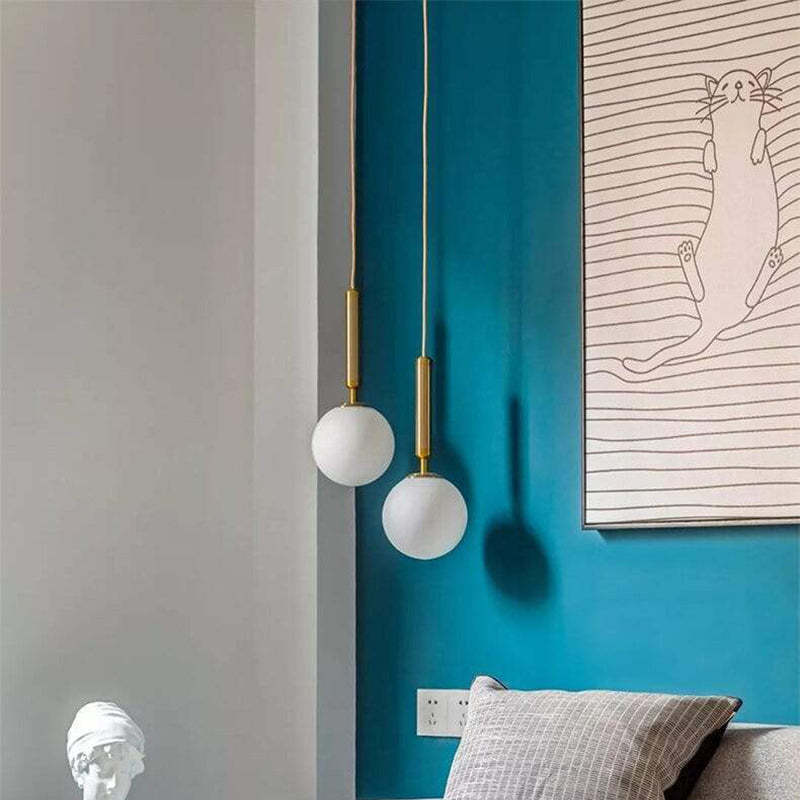 Minimalist Pendant Light with Spherical Glass Shade