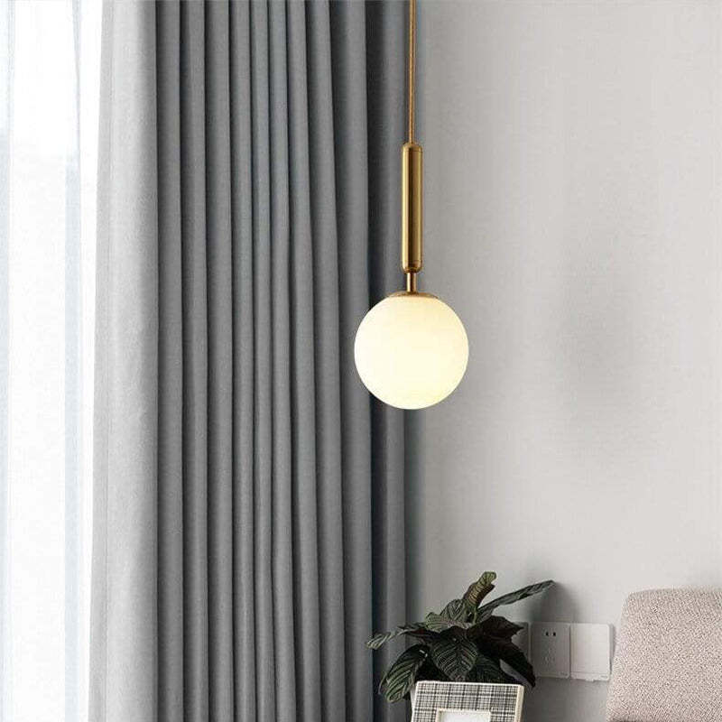Minimalist Pendant Light with Spherical Glass Shade