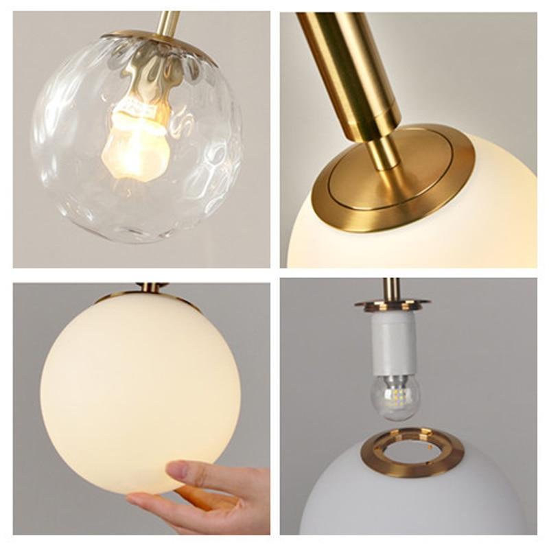 Minimalist Pendant Light with Spherical Glass Shade