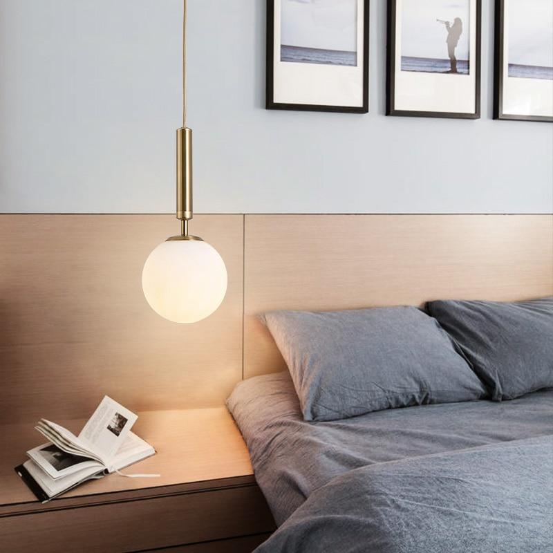 Minimalist Pendant Light with Spherical Glass Shade