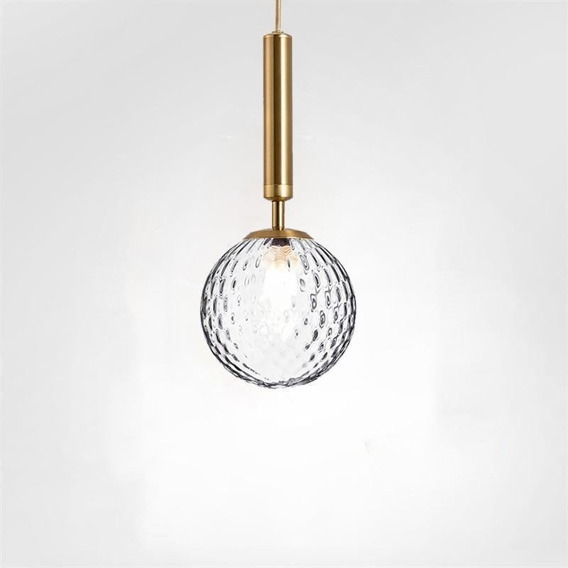 Minimalist Pendant Light with Spherical Glass Shade