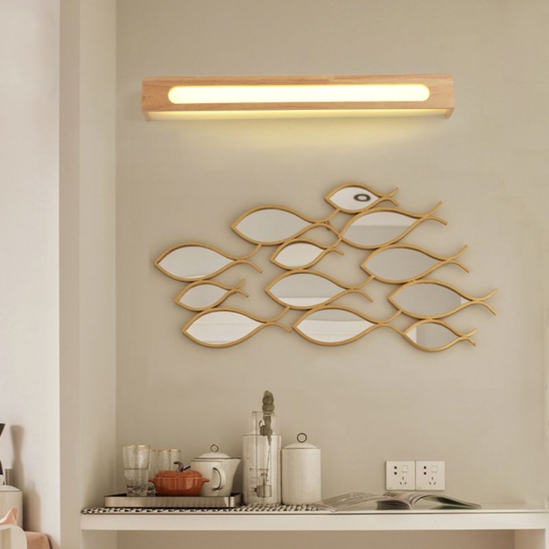 Minimalist Wall Lamp with Wood & Acrylic Frame