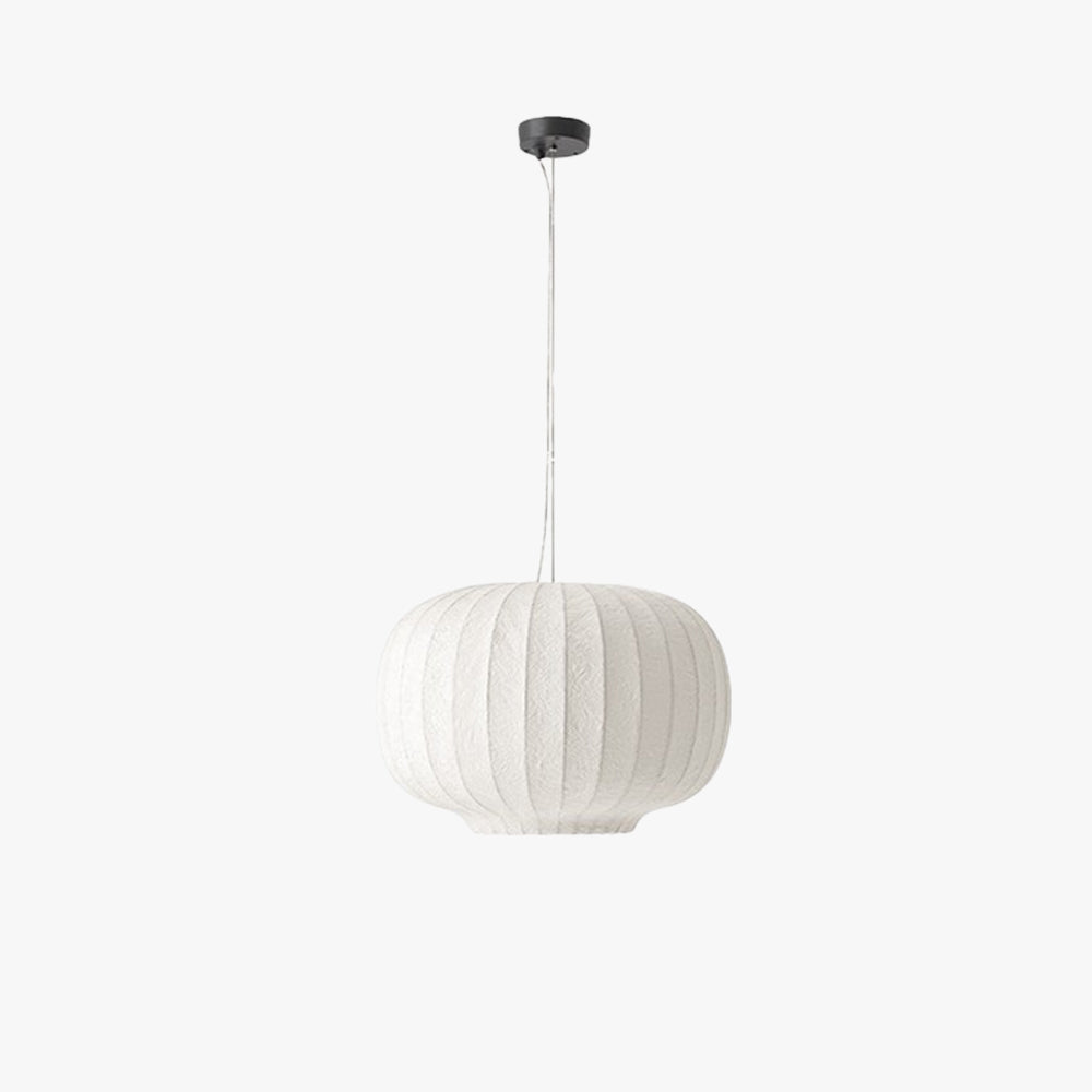 Minimalist White Pendant Light with Silk Shade
