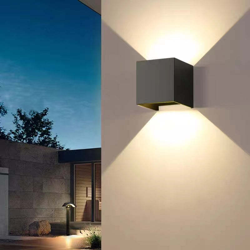 Modern Adjustable Square Outdoor Wall Lamp – LED Waterproof Lighting