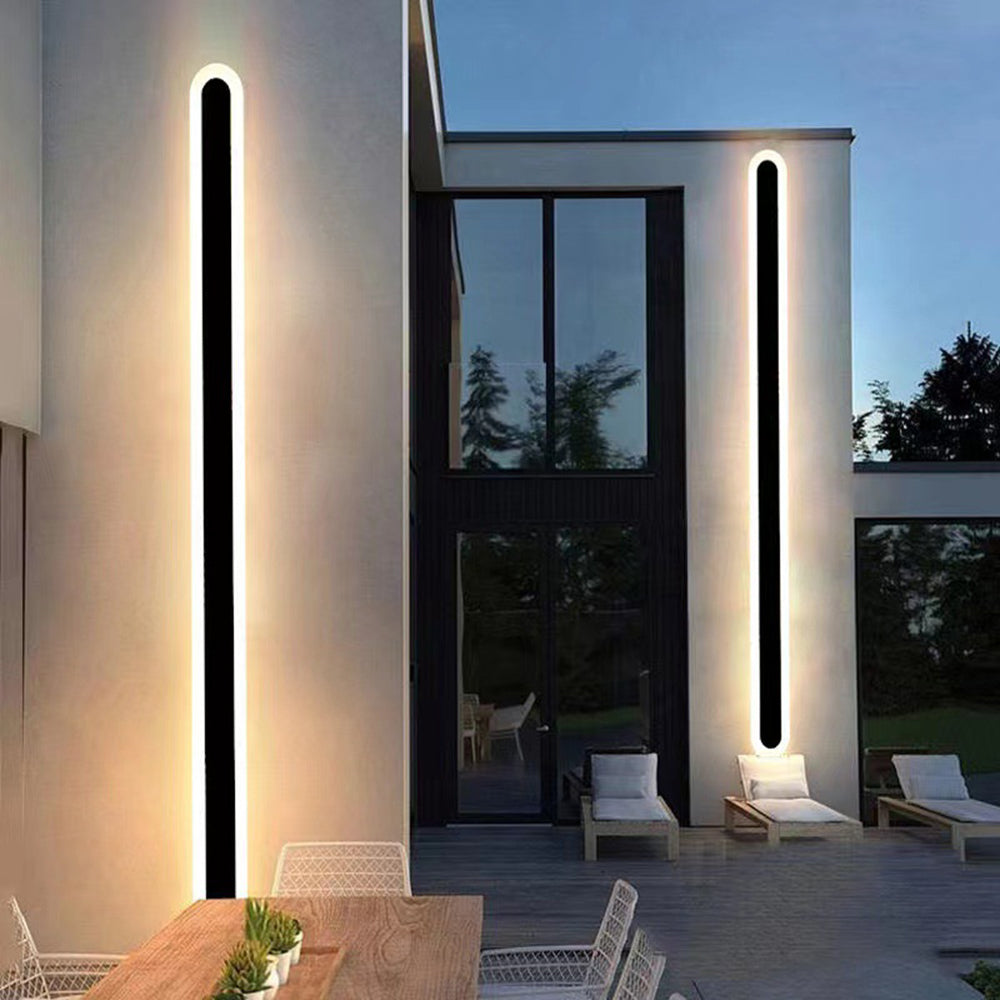 Modern Black Outdoor LED Wall Lamp with Minimalist Design