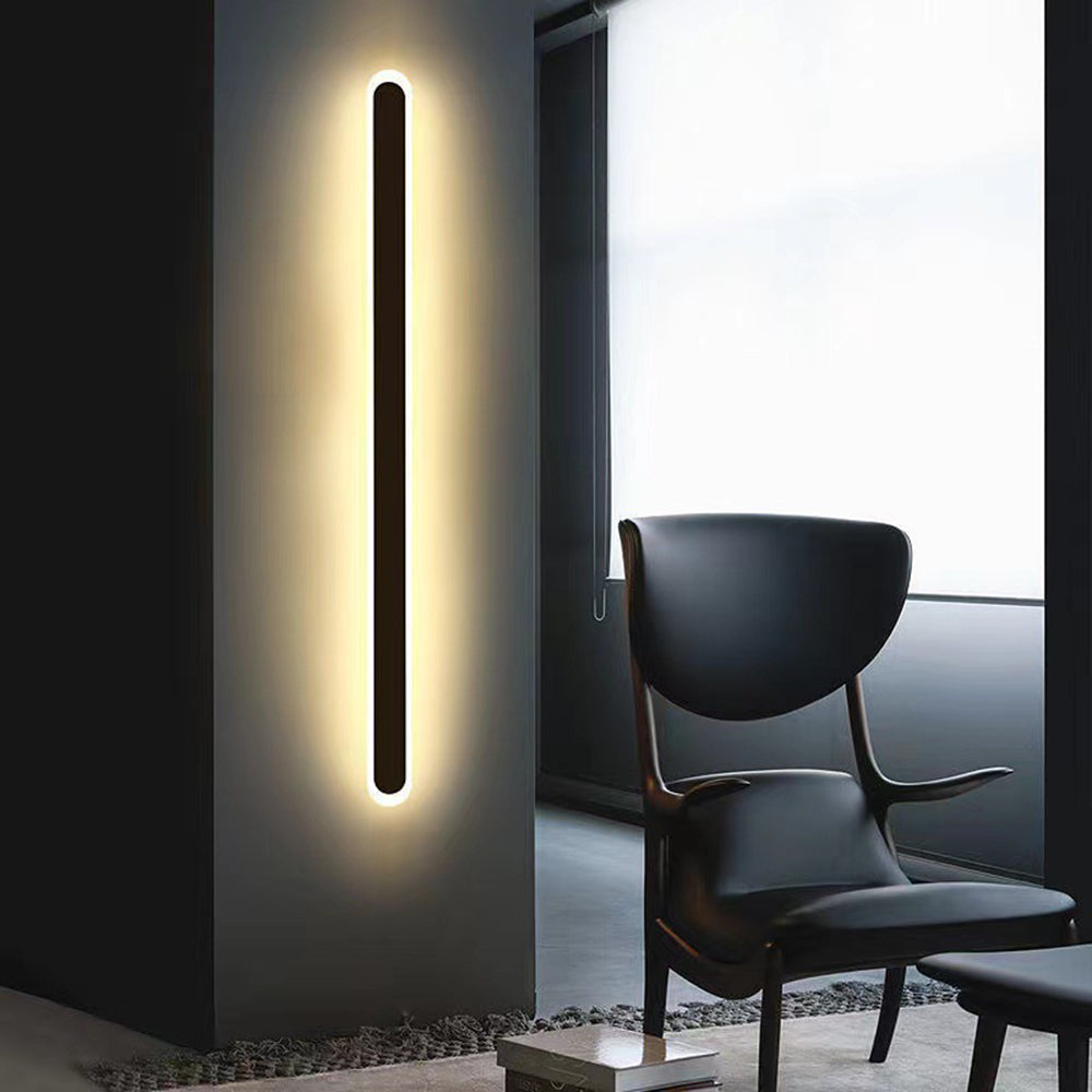 Modern Black Outdoor LED Wall Lamp with Minimalist Design
