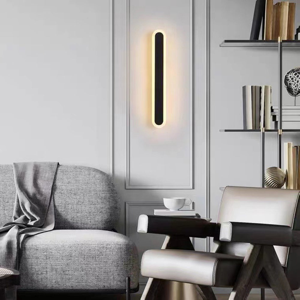Modern Black Outdoor LED Wall Lamp with Minimalist Design