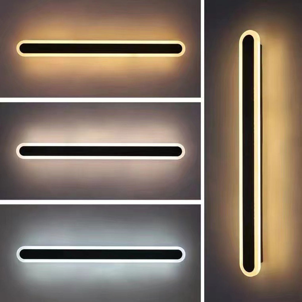 Modern Black Outdoor LED Wall Lamp with Minimalist Design
