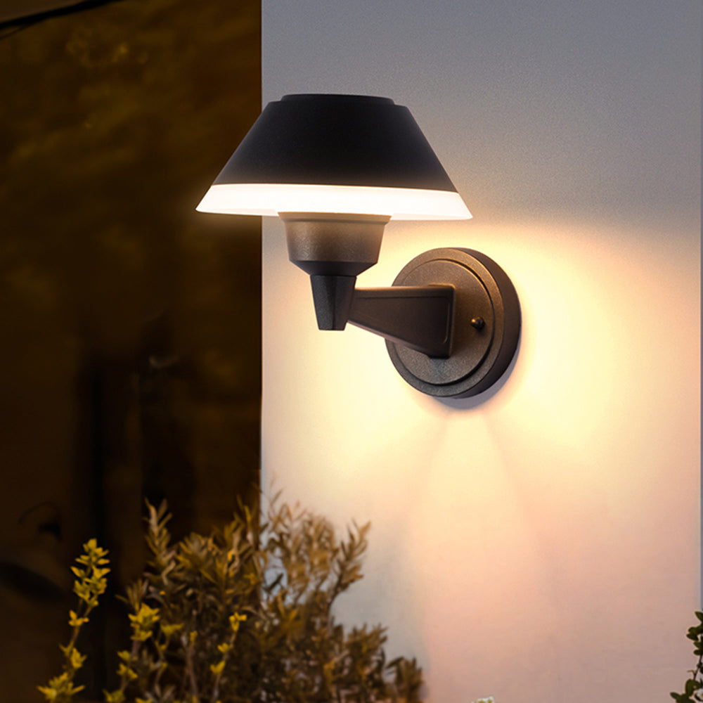 Modern Bowl-Shaped Metal Outdoor Wall Lamp with Soft LED Light