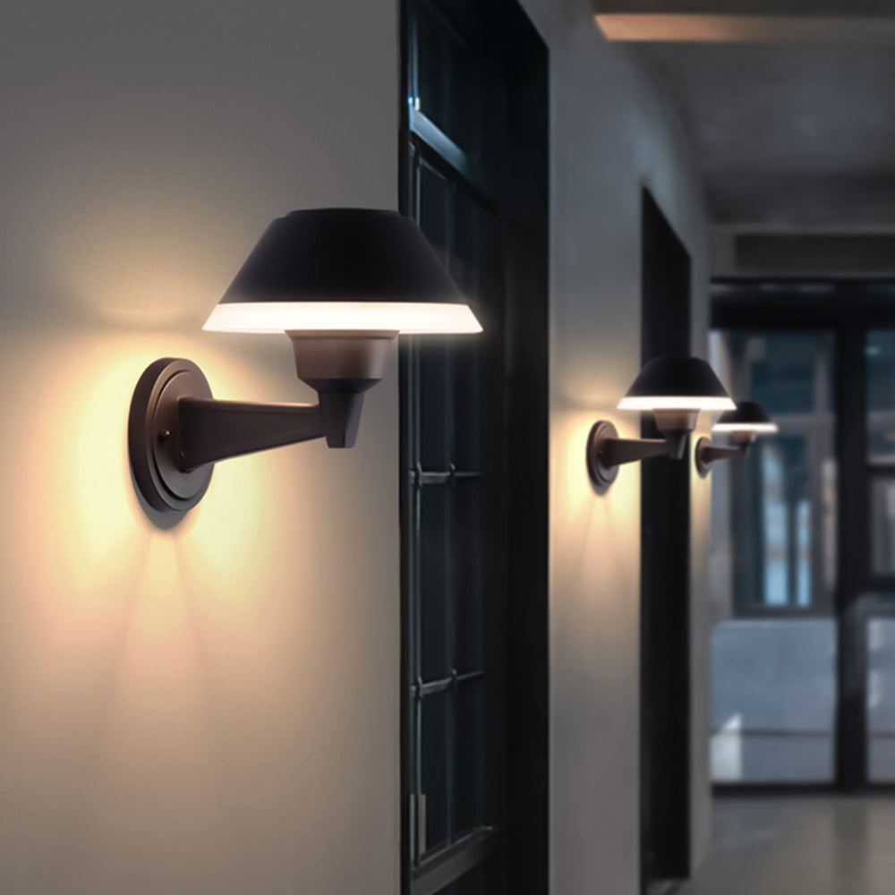 Modern Bowl-Shaped Metal Outdoor Wall Lamp with Soft LED Light