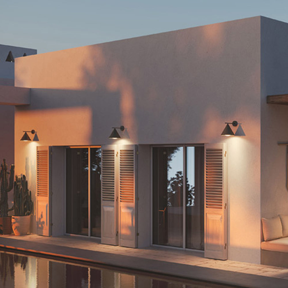 Modern Cone-Shaped Outdoor Wall Lamp – Waterproof, Black or Gold Finish