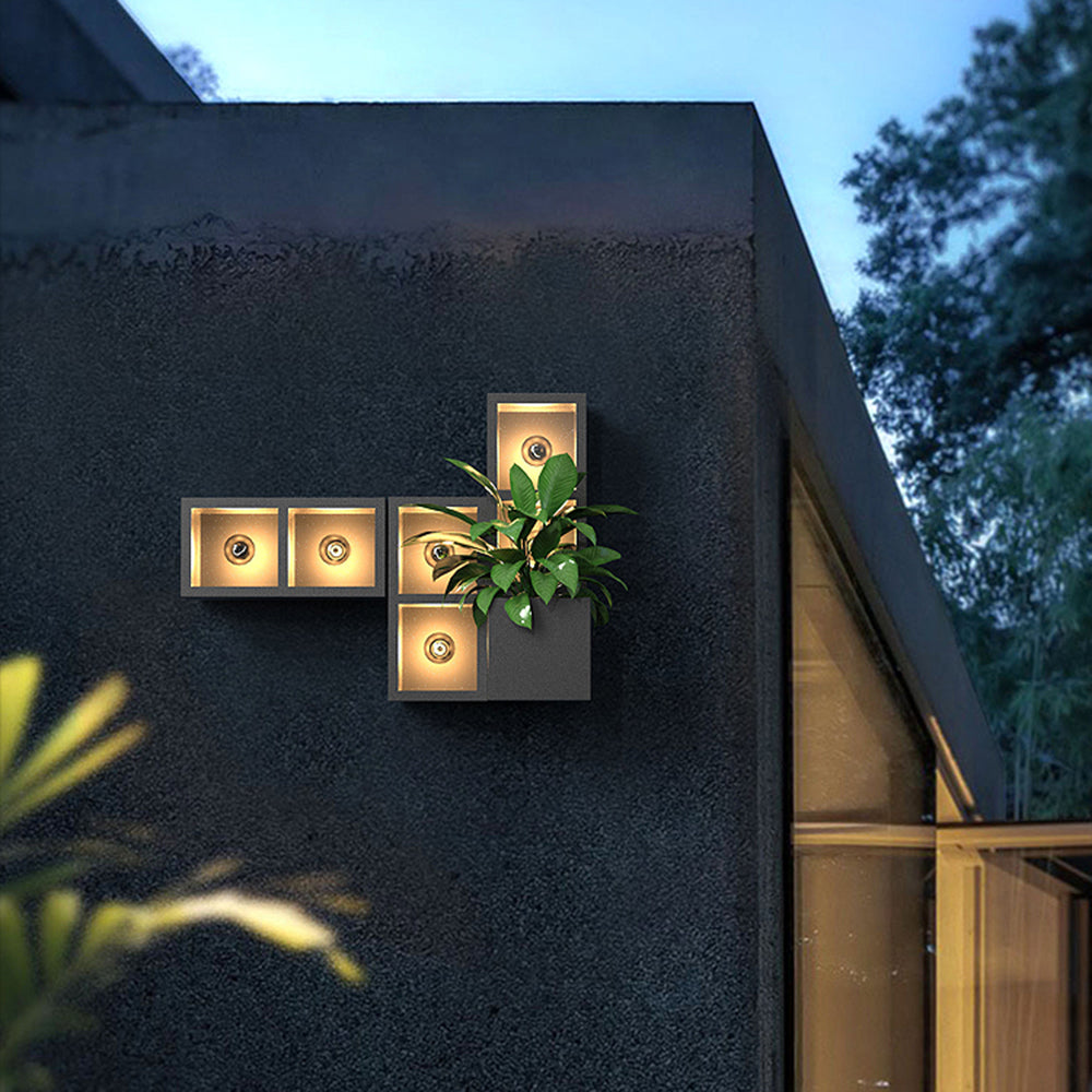 Modern Cube Square Outdoor Wall Lamp with Modular Design
