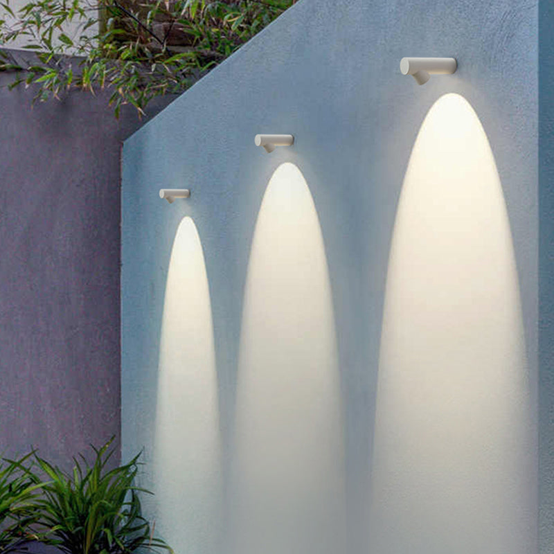 Modern Cylindrical LED Outdoor Wall Lamp – Waterproof, Black or White