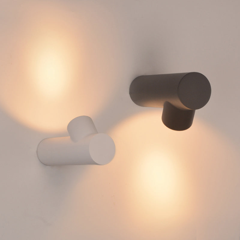 Modern Cylindrical LED Outdoor Wall Lamp – Waterproof, Black or White