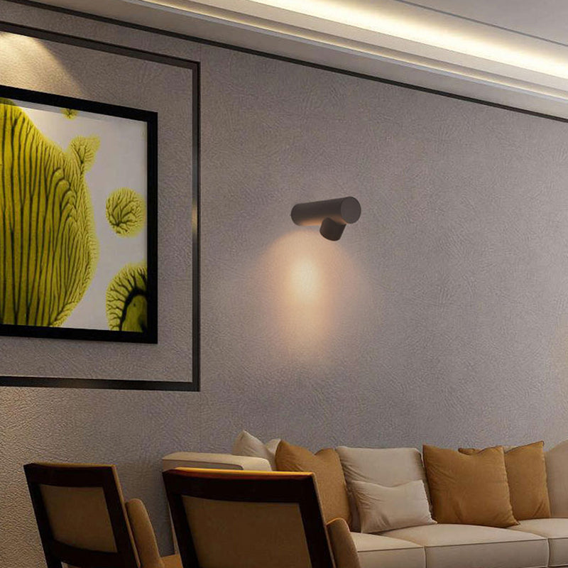 Modern Cylindrical LED Outdoor Wall Lamp – Waterproof, Black or White