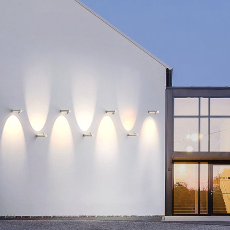 Modern Cylindrical LED Outdoor Wall Lamp – Waterproof, Black or White
