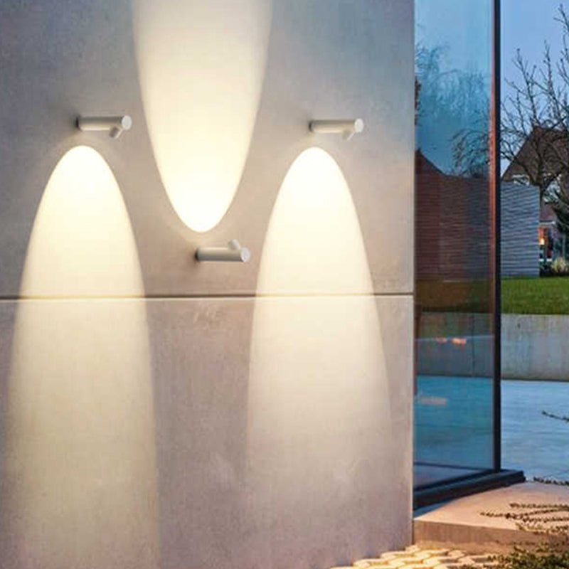Modern Cylindrical LED Outdoor Wall Lamp – Waterproof, Black or White