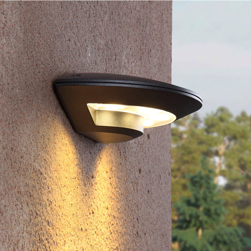 Modern Flying Saucer LED Outdoor Wall Lamp with Waterproof Design