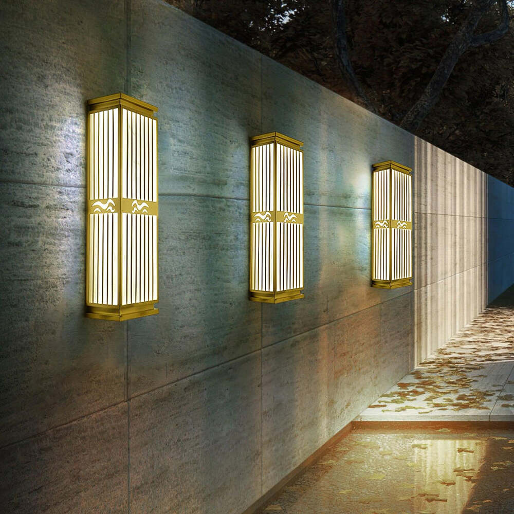 Modern Gold Outdoor Wall Lamp - Waterproof LED Wall Light