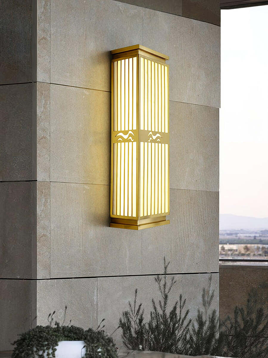 Modern Gold Outdoor Wall Lamp - Waterproof LED Wall Light