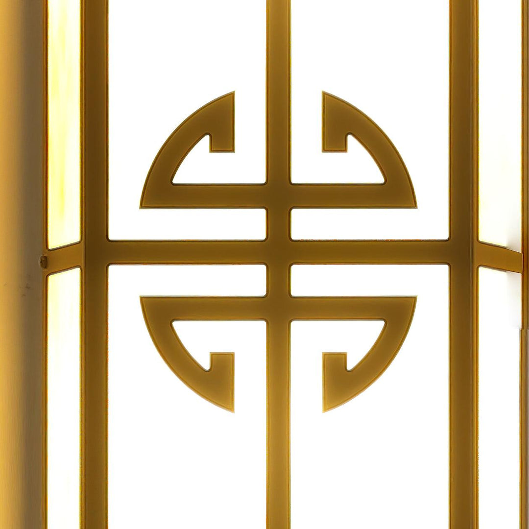 Modern Gold Outdoor Wall Light with Decorative Black Accents