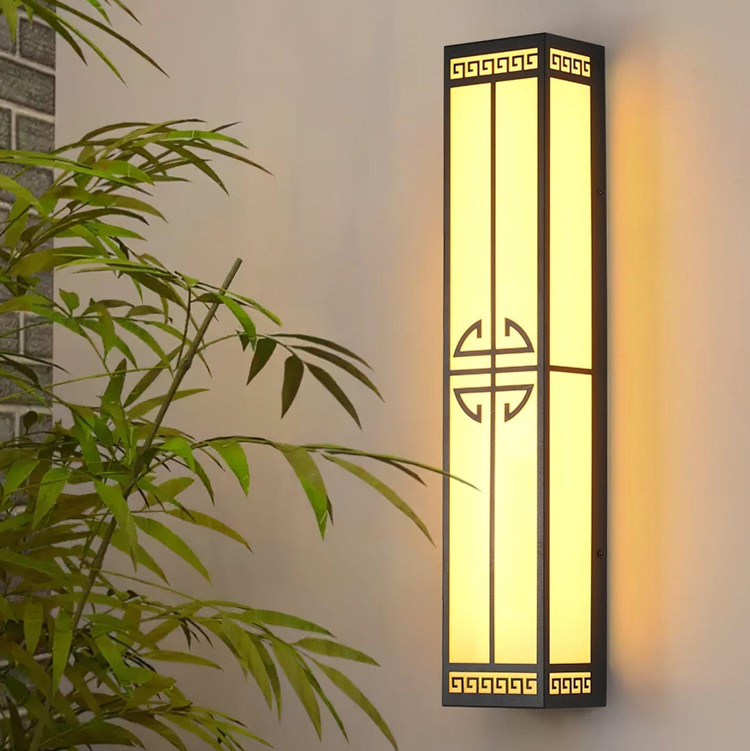 Modern Gold Outdoor Wall Light with Decorative Black Accents