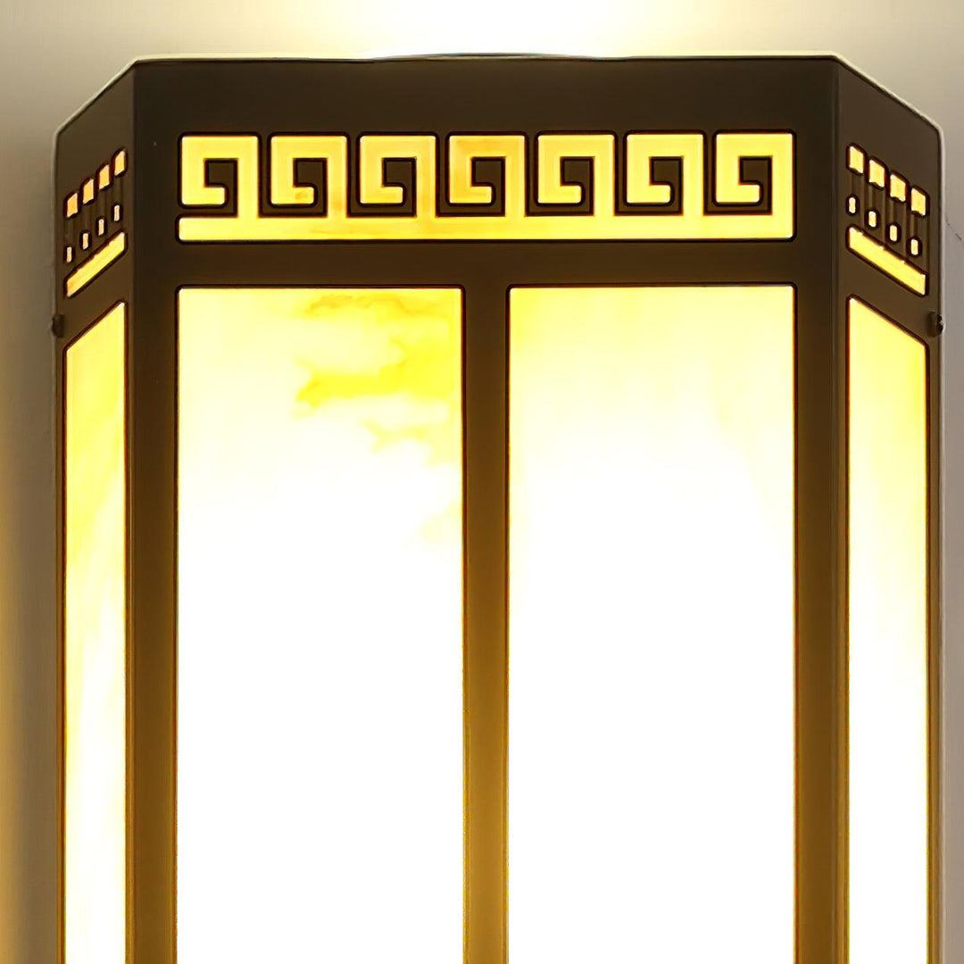 Modern Gold Outdoor Wall Light with Decorative Black Accents