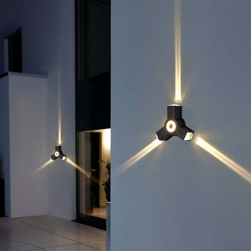 Modern Minimalist LED Cross Outdoor Wall Lamp - 2, 3, or 4-Light Options