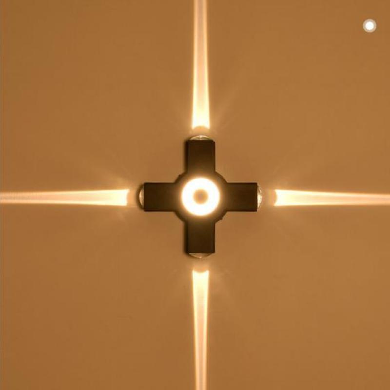 Modern Minimalist LED Cross Outdoor Wall Lamp - 2, 3, or 4-Light Options