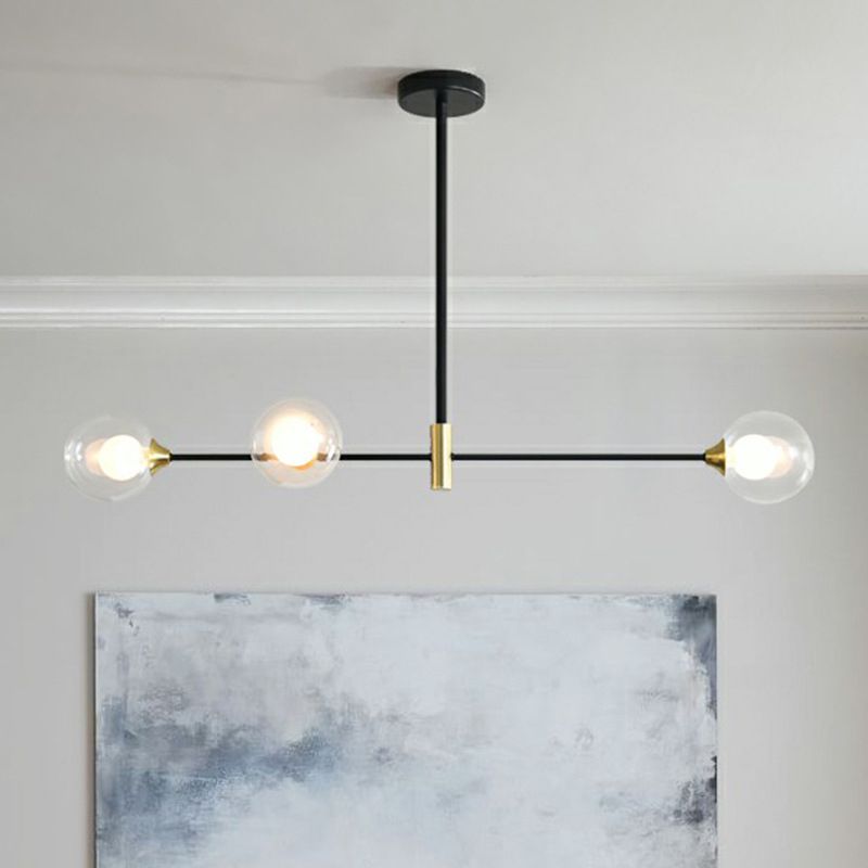 Modern Linear Pendant Light with Spherical Shades
