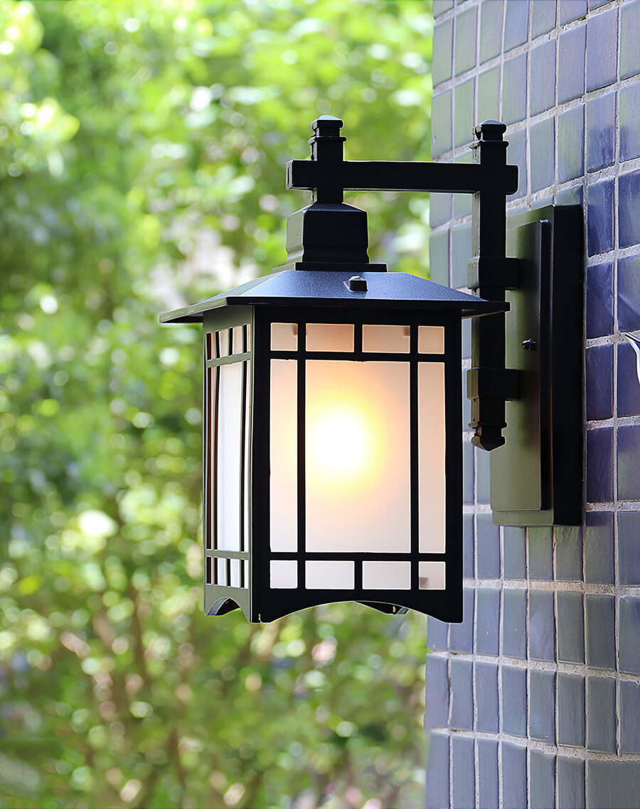 Outdoor Lantern Wall Light in Black or Bronze – Waterproof Exterior Lighting